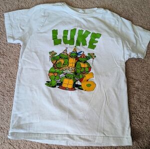 Kids Ninja Turtle Graphic T-Shirt - White & Green